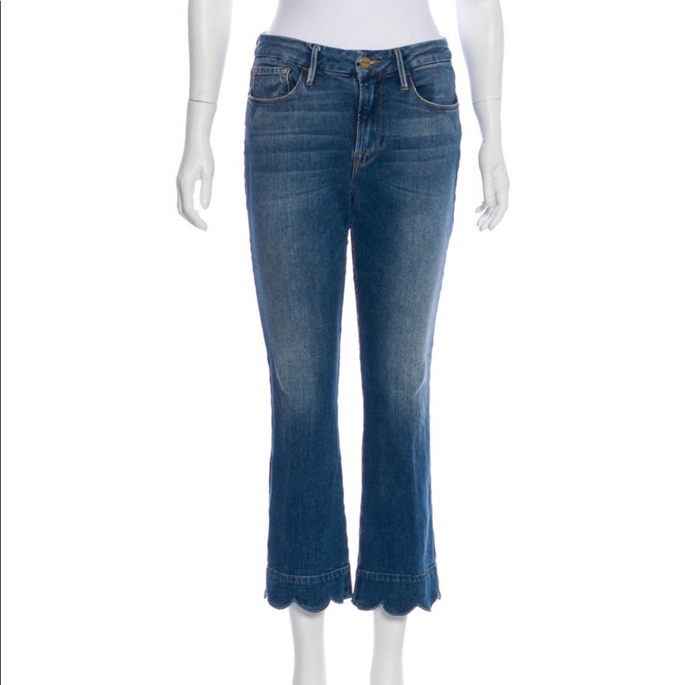 Frame Le Crop Mini Boot Scalloped Jeans 27